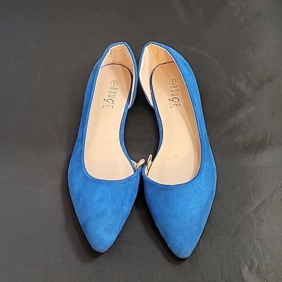 BRAND NEW ROUGE HELIUM SUEDE POINTE TOE D'ORSAY WOMEN"S FLAT SHOE - Picture 2 of 12